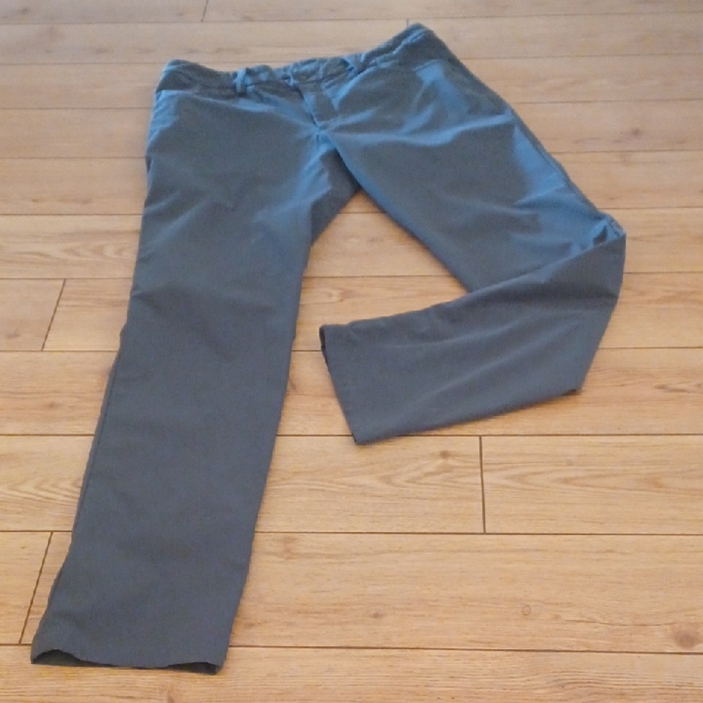 Custom Dress PANTS mens   Polyester Olive Green 36 W GUC